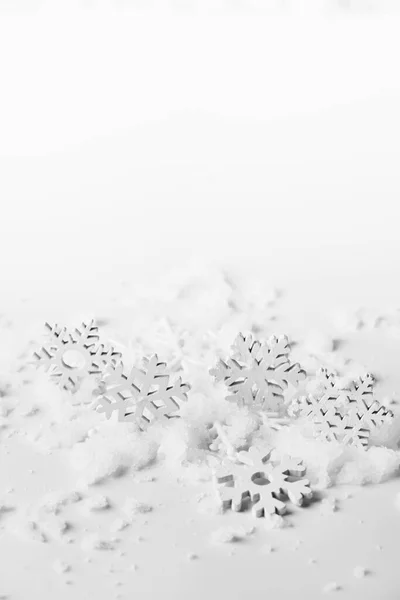 Χριστουγεννιάτικο Φόντο Αντίγραφο Χώρο Από Νιφάδες Χιονιού Και Χιόνι Παστέλ — Φωτογραφία Αρχείου