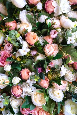 arka plan için güzel kumaşlar suni çiçekler