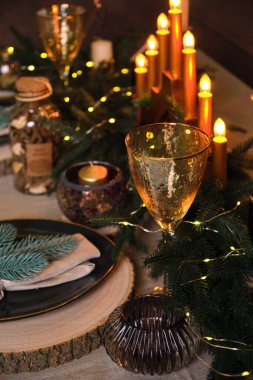 Noel tablo ayarı. tatil dekorasyon. dekor. Yeni yıl kutlaması