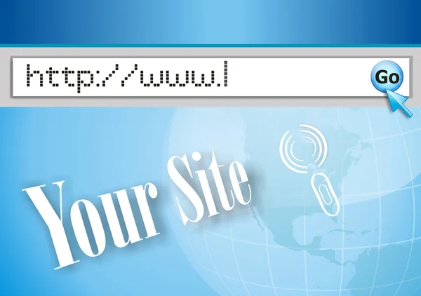 Internet address, computer screen — Stock Photo, Image
