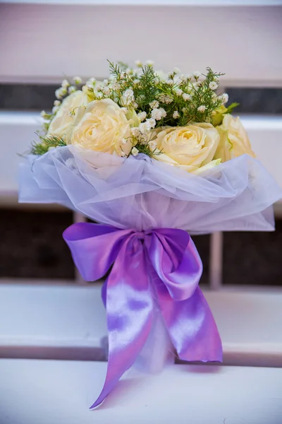 Hochzeitsstrauß, Blumen, Rosen, schöner Strauß — Stockfoto