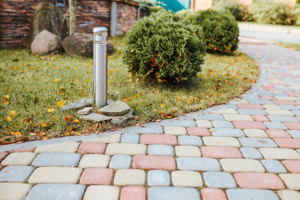 Piastrelle Cemento Robusto Decorativo Passerelle Cortili Parcheggio Cortile Pavimentazione Lotto — Foto Stock