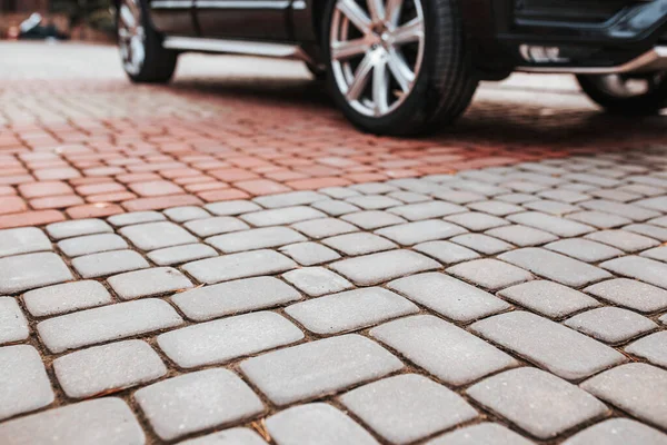 Piastrelle Cemento Robusto Decorativo Passerelle Cortili Parcheggio Cortile Pavimentazione Lotto — Foto Stock