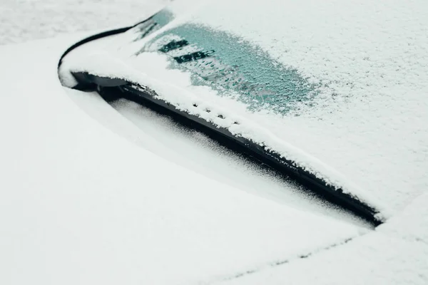 Lâmina Limpador Congelada Para Pára Brisas Carro Manhã Inverno Limpando — Fotografia de Stock