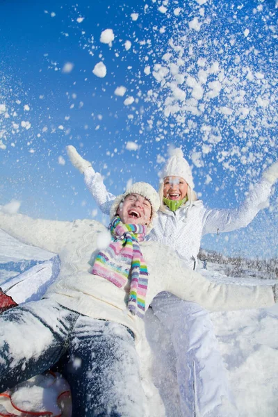 Winter Speelt Buitenlucht — Stockfoto