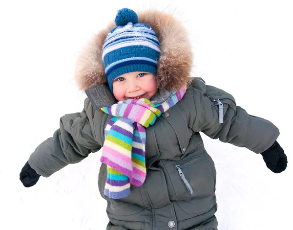 Маленький хлопчик взимку — стокове фото