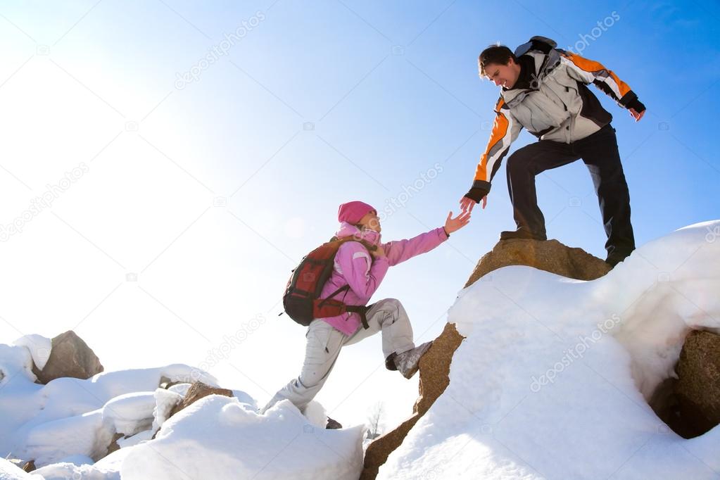 Two climbers on mountain