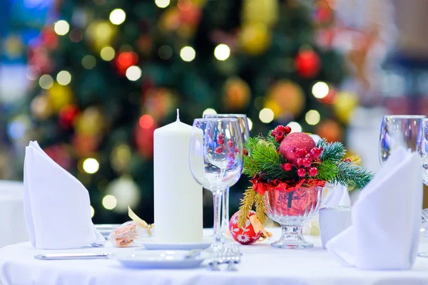 Restaurante decorado para o Natal — Fotografia de Stock