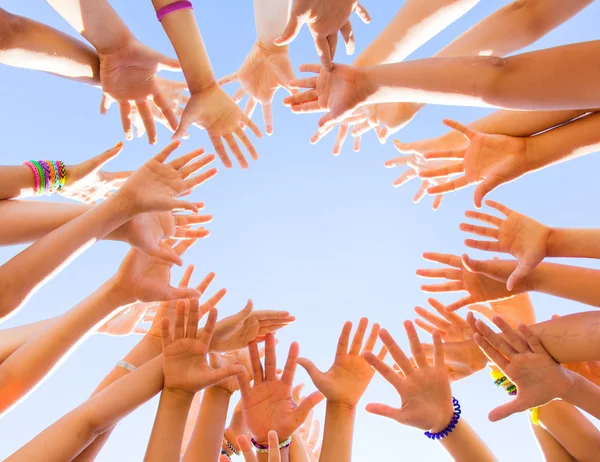 Lot of children's hands — Stock Photo, Image