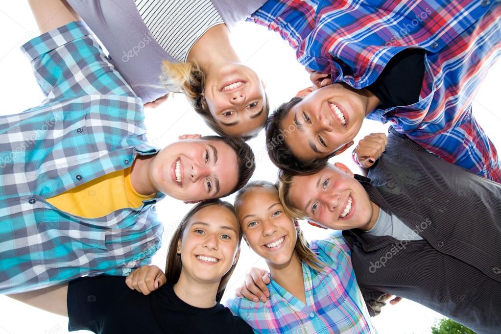 Group of young teenagers