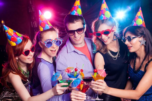 People celebrating the holiday with coctails Stock Photo
