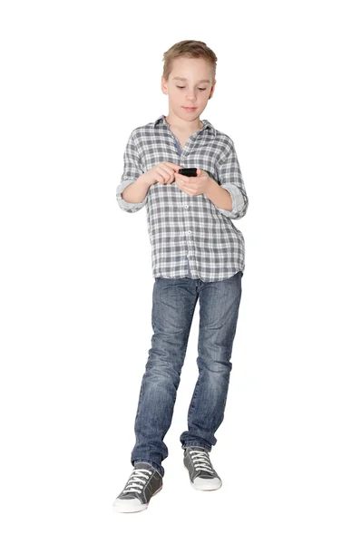 Boy with phone — Stock Photo, Image