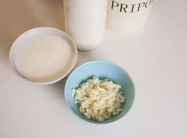 Kefir, grãos probióticos orgânicos — Fotografia de Stock