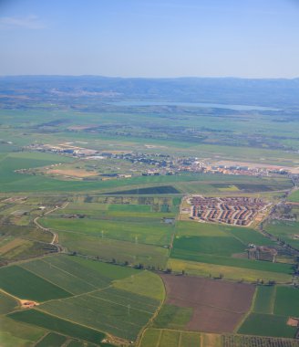 Kırsal manzara üzerinde havadan görünümü