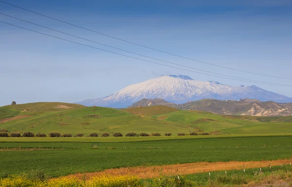 Widok na wulkan etna — Zdjęcie stockowe