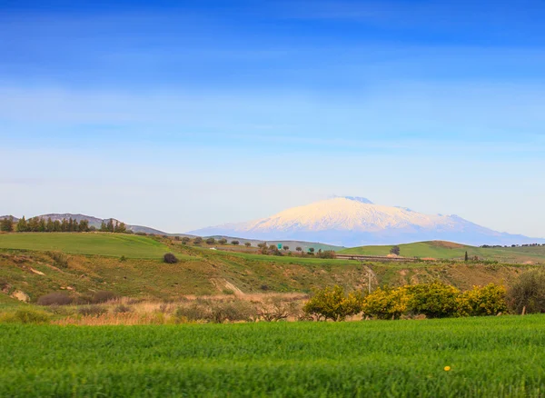 Etna yanardağı görünümünü — Stok fotoğraf