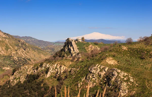 Volcan Etna de la campagne Sicile — Photo