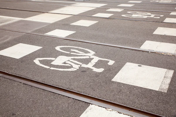Bycicle path in Milan — Stock Photo, Image