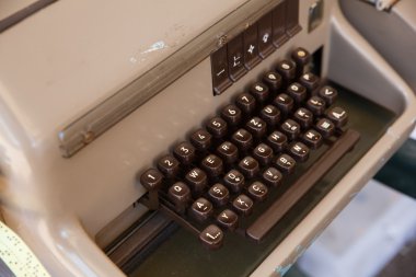 Keyboard of ancient telex clipart