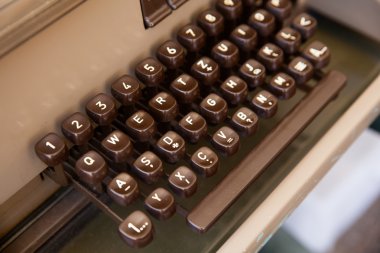 Keyboard of ancient telex clipart