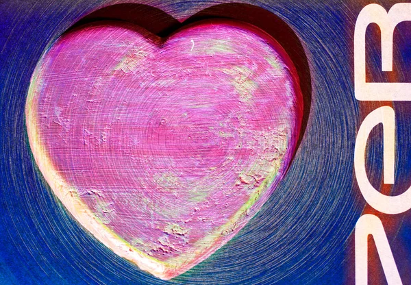 Digital Artwork Pink Heart Dark Background — Stock Photo, Image