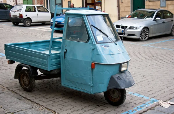 Enna Italy January Вид Theape Piaggio Історичний Італійський Мотоцикл Три Стокове Зображення