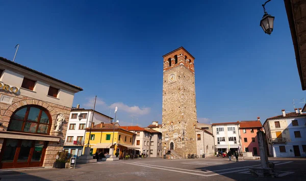 Marano Itália Fevereiro Vista Histórica Torre Millenaria Mil Anos Praça — Fotografia de Stock