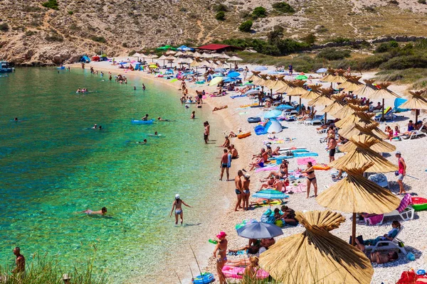 Stara Baska Kroatien Juli Blick Auf Den Schönen Strand Von — Stockfoto