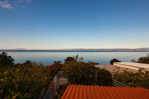 Vista Sobre Stara Baska Telhado Ilha Krk Croácia — Fotografia de Stock