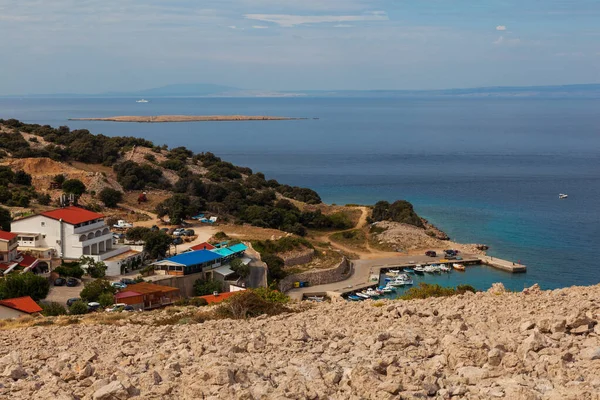 Uitzicht Het Strand Stara Baska Tijdens Zomer Krk Eiland Kroatië — Stockfoto