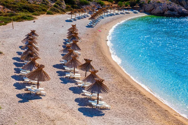 Veduta Della Bellissima Spiaggia Oprna Nella Baia Adriatica Dell Isola — Foto Stock