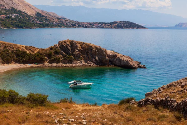 Pohled Pobřeží Stará Baška Letním Období Ostrov Krk Chorvatsko — Stock fotografie