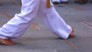 Capoeira dansçıları iş başında, Trieste - İtalya