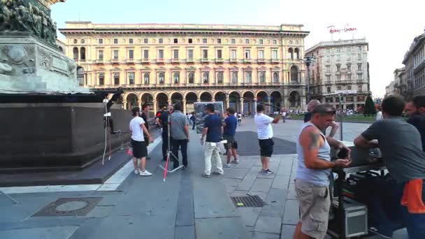 Syuting Duomo Square Milan Italia — Stok Video