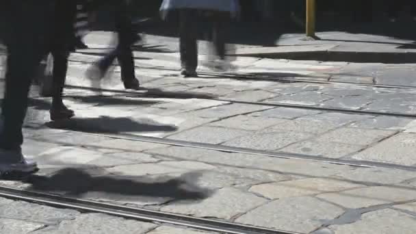 Personnes Dans Passage Piétonnier Milan — Video