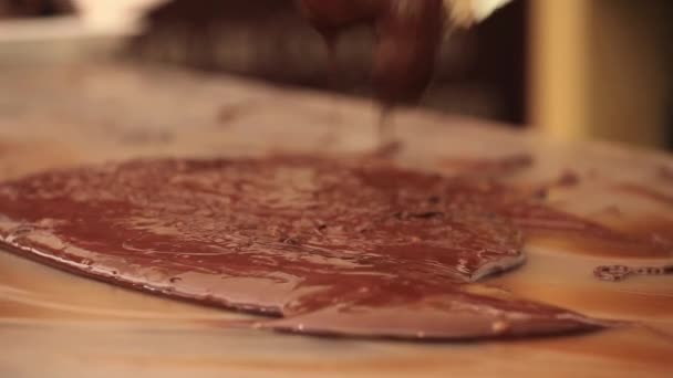 Chef Azione Preparazione Del Cioccolato — Video Stock