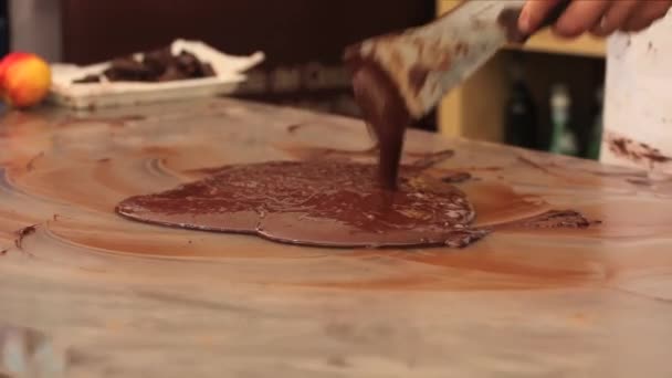 Chef Azione Preparazione Del Cioccolato — Video Stock