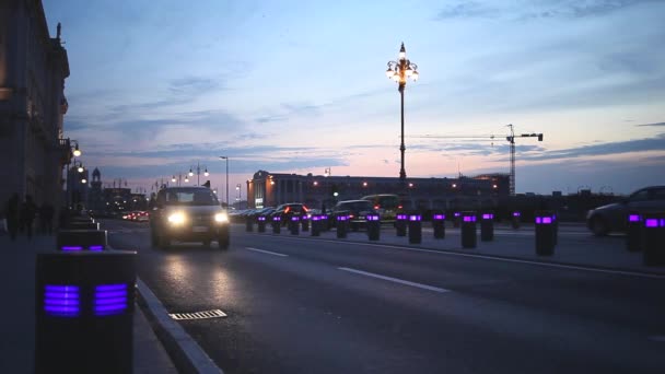 Tráfico Por Carretera Atardecer Trieste — Vídeo de stock