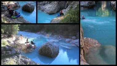 Soca nehrinde dalış ve kano, Slovenya - Avrupa