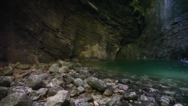 Козякский Водопад Slap Kozjak Мбаппе Юлианские Альпы Словении — стоковое видео