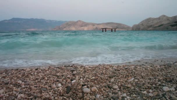 View Baska Beach Krk Sziget Horvátországban — Stock videók