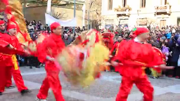 Участники Новогоднего Парада Китае 2013 — стоковое видео