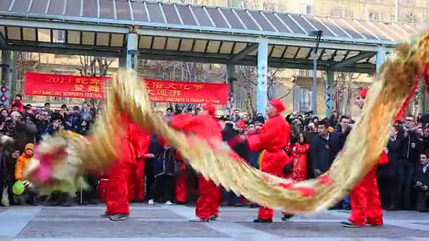 2013年中国新年游行中的人们 — 图库视频影像