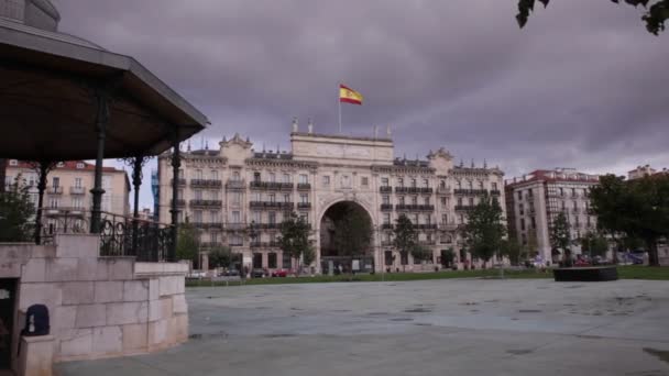 Santander Spanien August Bank Santander Fassade August 2016 — Stockvideo
