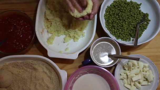 Preparación Casera Arancini Comida Típica Siciliana — Vídeos de Stock