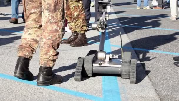 Trieste Italië Oktober 2017 Zware Multi Missie Robot Geschikt Voor — Stockvideo