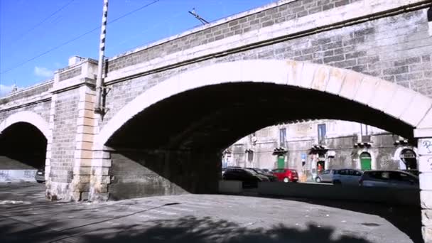 Widok Most Kolejowy Katanii Zwany Portici — Wideo stockowe