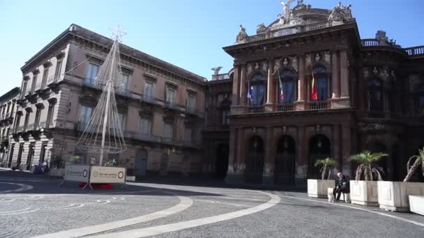 Katanie Itálie January Pohled Teatro Massimo Bellini Opera Catanii Sicílie — Stock video