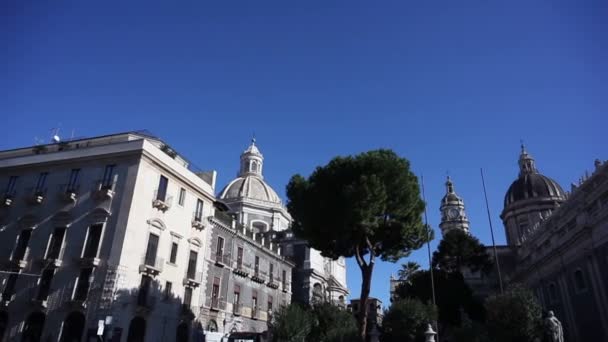 Catania Italy Ιανουαριοσ Άποψη Του Καθεδρικού Ναού Της Κατάνια Που — Αρχείο Βίντεο