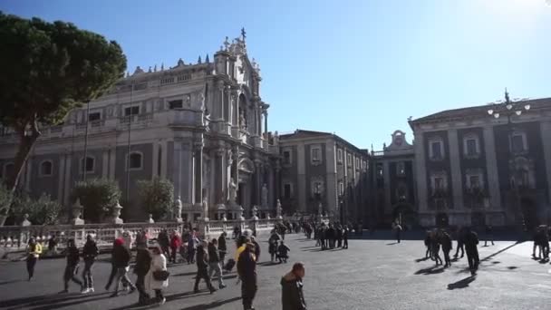 Katanien Italien Januar Blick Auf Die Kathedrale Von Catania Genannt — Stockvideo